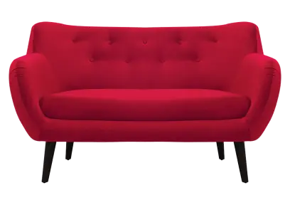 MONARCH - 2, pohovka, tmavé dřevo, čalouněná, látka červená